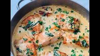 Creamy Garlic Butter Tuscan Salmon