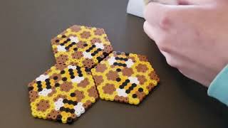 Perler Bead Bee Coasters