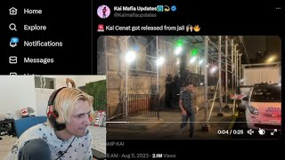 xQc Reacts to Kai Cenat Released From Jail