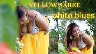 Sufia Shathi Saree Fashion Yellow Saree And With Blues Bongo Sundory Saree Short