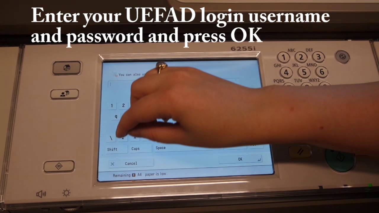 How to log in to the Canon photocopy machine and print documents YouTube