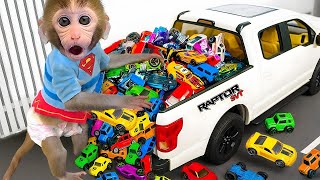 Download Lagu Monyet Bon Bon Imut merawat para bebek dan pergi berbelanja Monster Truck dan Hot Wheels MP3