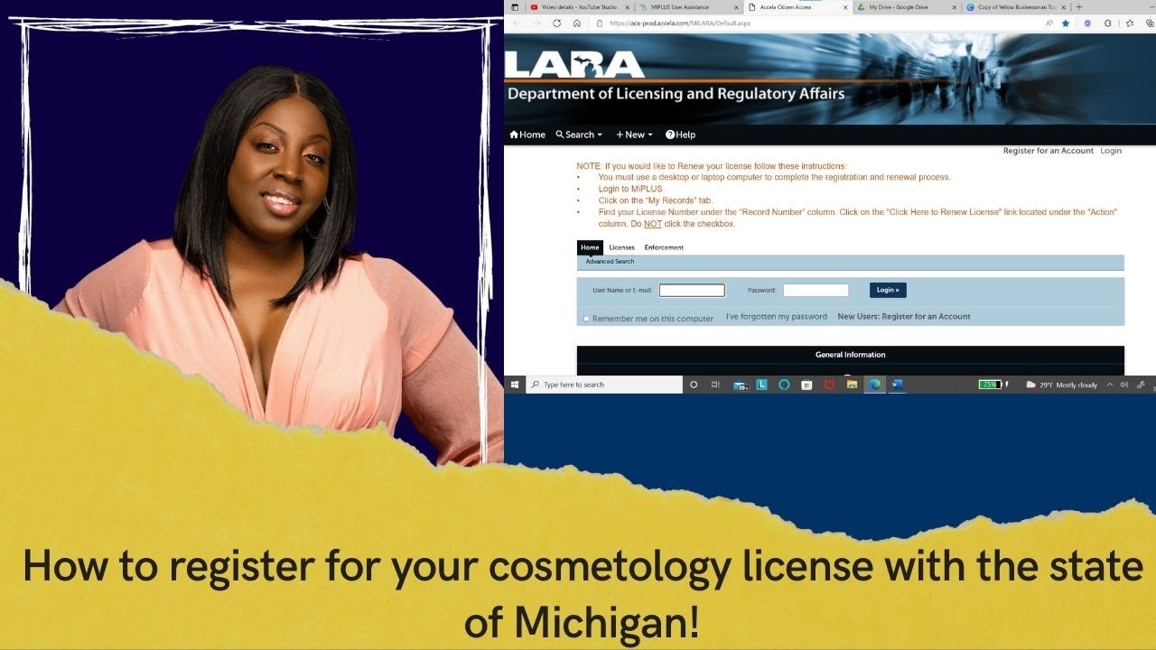 How to register for your Cosmetology License with the State of Michigan MIPLUS YouTube
