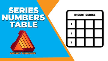 How to insert a series of numbers in affinity publisher table