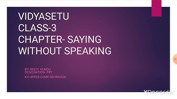 Evs class-3 Saying without speaking