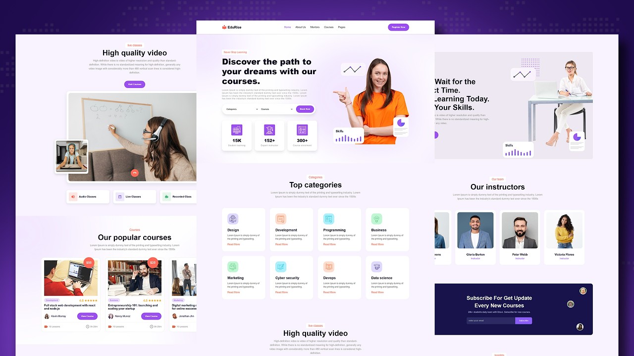 Create A Responsive Education Website Design - HTML / CSS / JavaScript ...