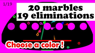 Crazy marble race in Algodoo with elimination - marble run with 19 levels - color marble race
