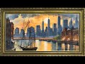 Golden sky painting  10 hours framed painting  tv wallpaper