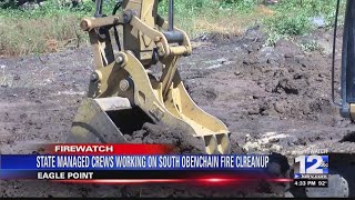 State-managed crews continue the cleanup of the South Obenchain fire area