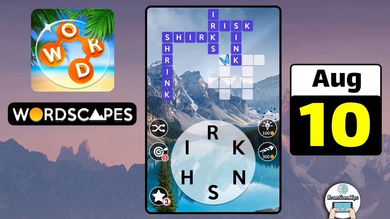 Wordscapes - Daily Puzzle August 10 2022 Answer