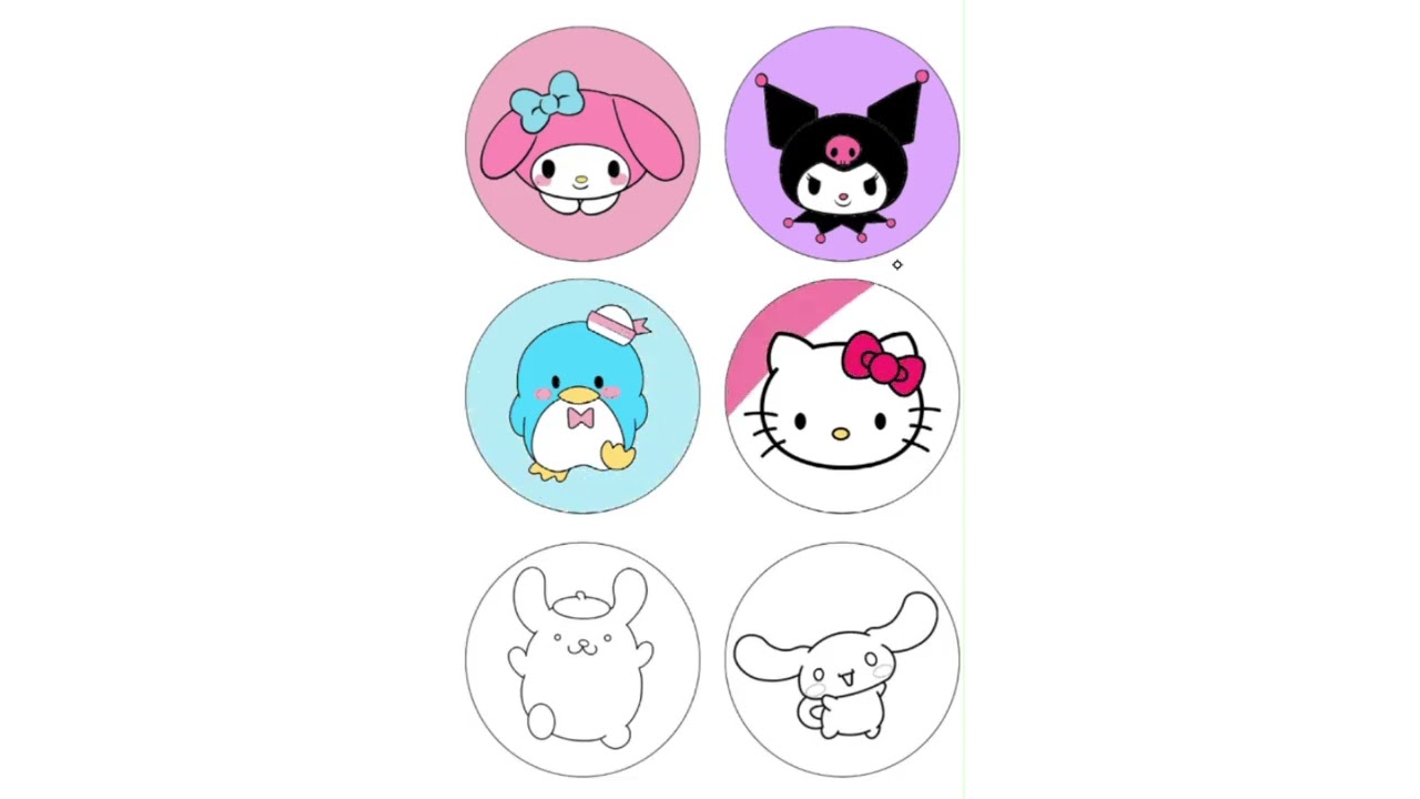 COLOR WITH ME !!! Sanrio Characters coloring video 