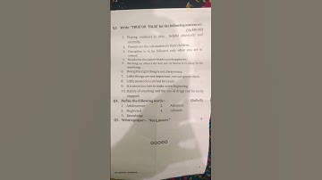 ICSE class 7, Previous year question paper of Moral Science (second term)