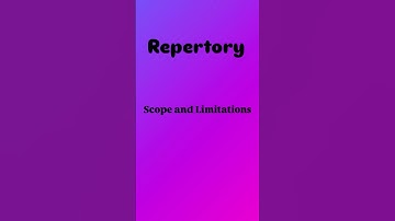 Scope and Limitation of Repertory #Repertory