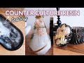 Testing Resin with Florals and White and Black Pigments - Counter Culture Resin