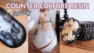 Testing Resin with Florals and White and Black Pigments - Counter Culture Resin