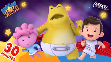 Walking Walking Running Running Dance 30 minutes | Video music for kids |  GooGoo Space Journey|