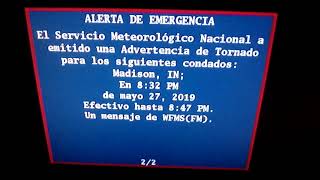 EAS #190-191: Tornado Warning - Indiana (5/27/2019) (KEC74/Comcast)