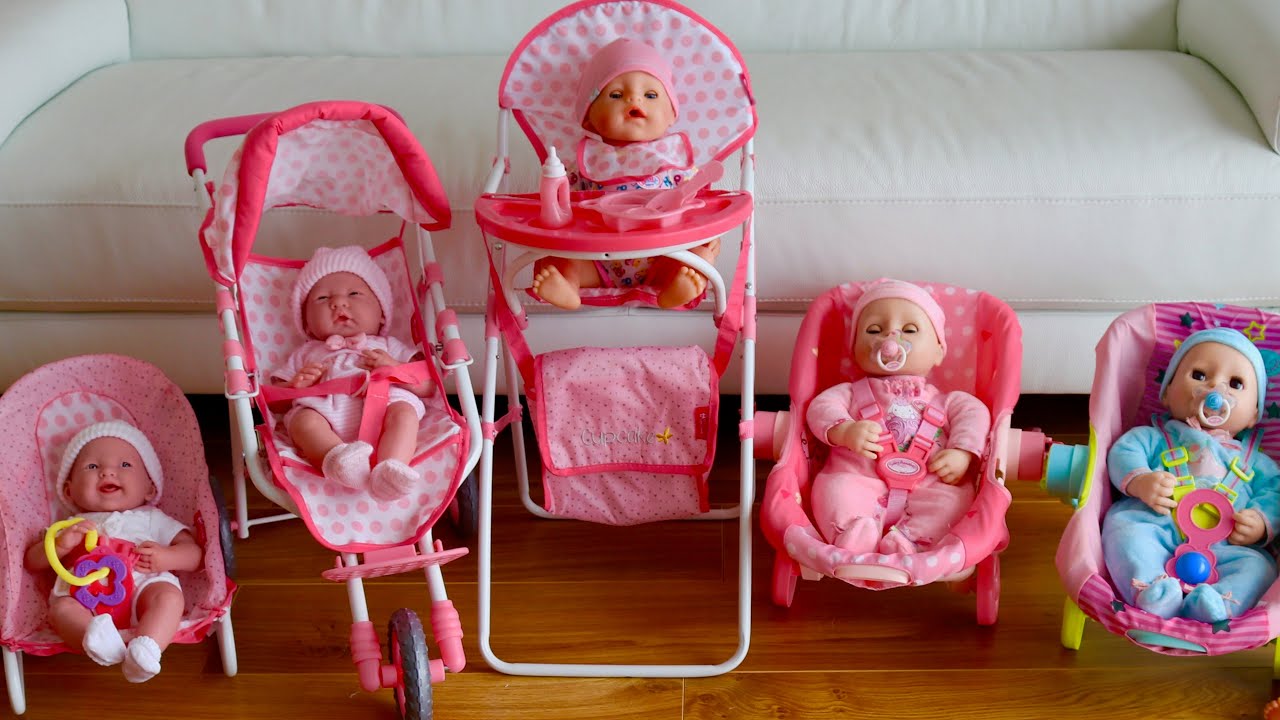 Video mit Baby Born Puppen auf dem Kanal Baby Puppen. Maya und Lina messen Pfützen.