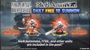 FFBE | Summon NieR:Automata Collab Unit, 2B -Neo Vision- and A2 -Neo Vision-!