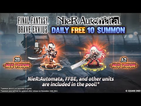 FFBE | Summon NieR:Automata Collab Unit, 2B -Neo Vision- and A2 -Neo Vision-!