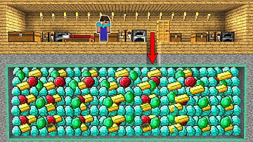 Minecraft - NOOB vs PRO : NOOB AND PRO FOUND TREASURES UNDER HOUSE! Minecraft Animation