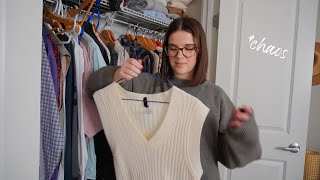 a *mildly* chaotic closet clean out | vlog
