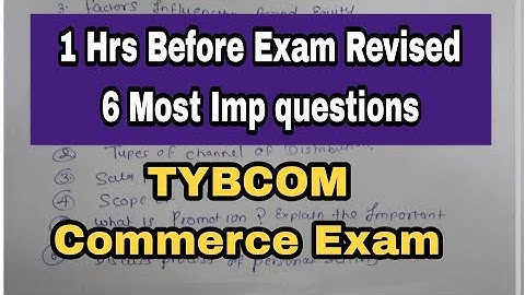 Befor Exam Revision 6 Most Imp questions Commerce || Atul Sir || TYBCOM commerce imp questions
