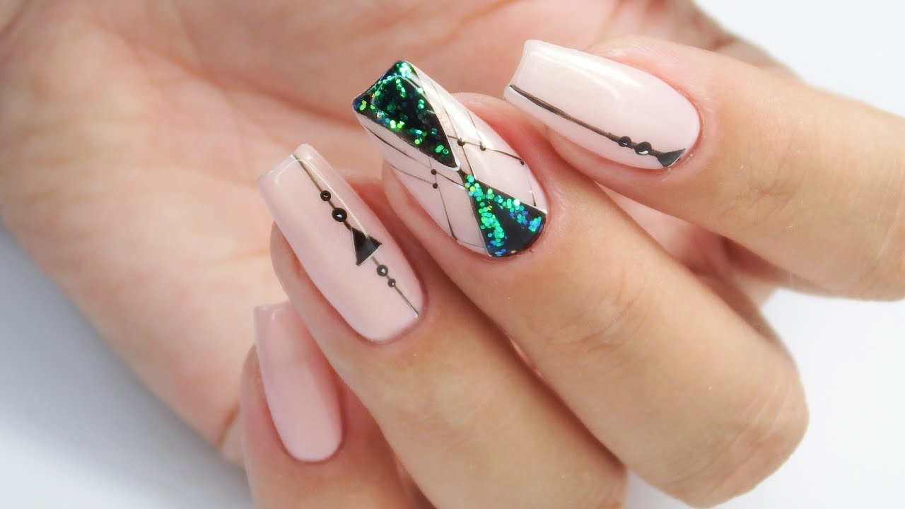 10. Glitter Geometric Nails - wide 3