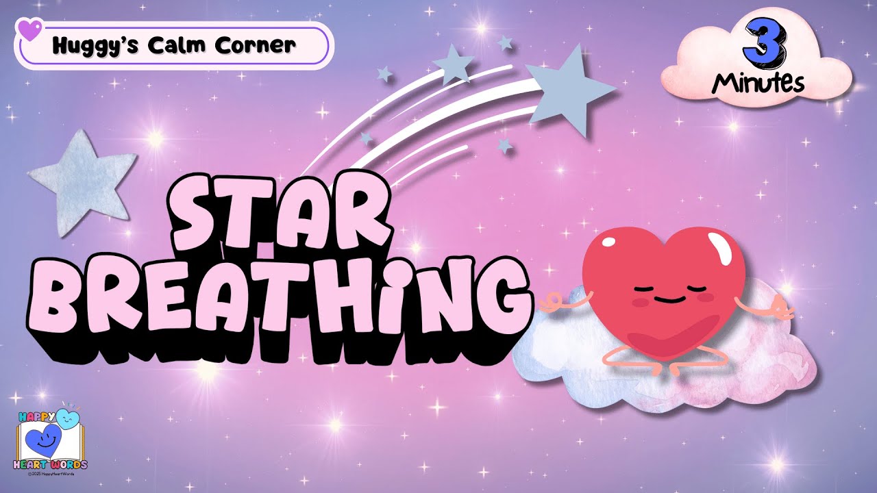 Star Breathing for Kids | Calming Brain Break with Huggy the Happy Heart | Guided Mindfulness