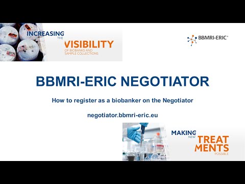 How to register as a biobanker with the BBMRI-ERIC Negotiator