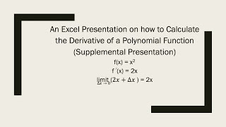 Derivative excel