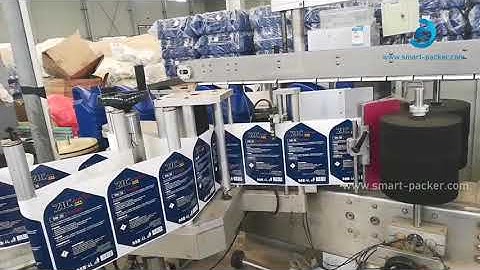 Lubricate oil plastic bucket pail tank bottle double sides labeling machine automatic labeler line