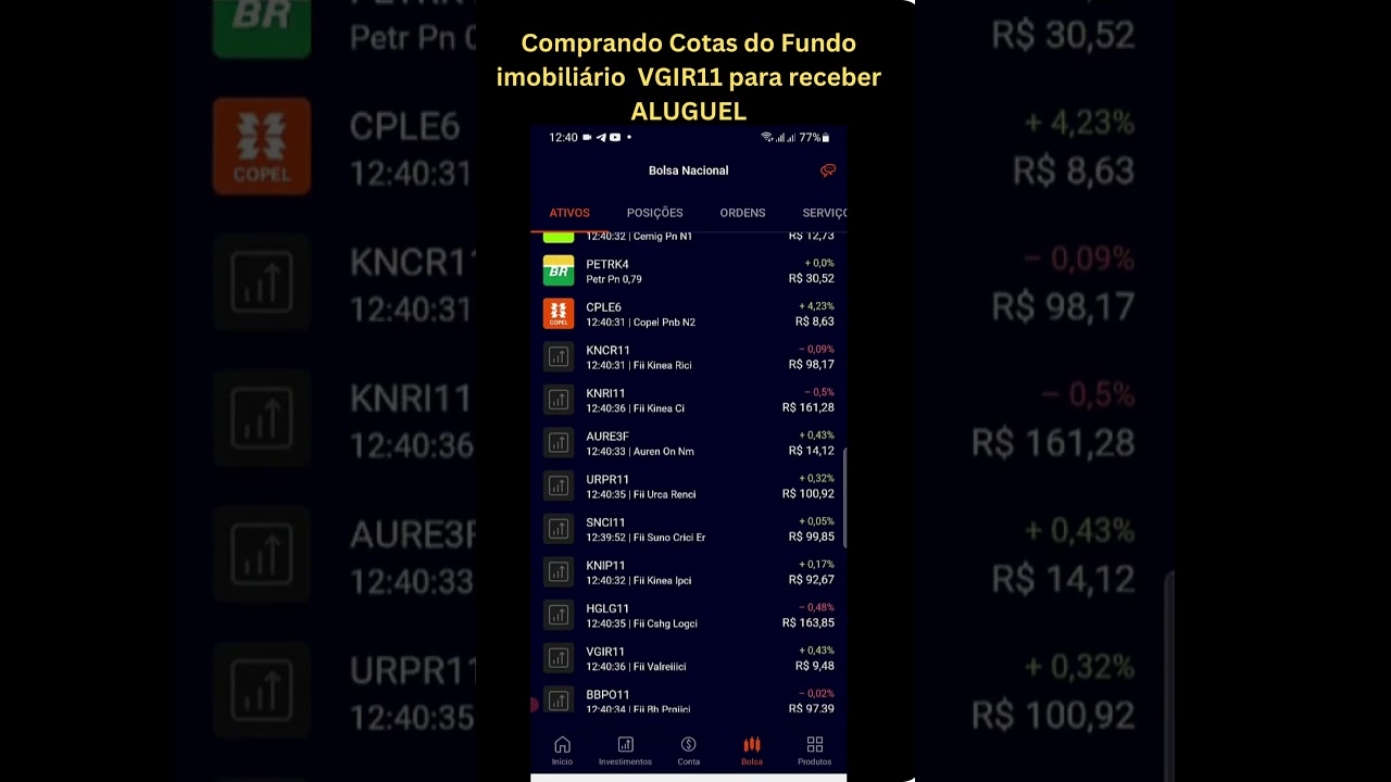 VGIR11- Comprando 3 Cotas do Fundo Imobiliário para receber Aluguel