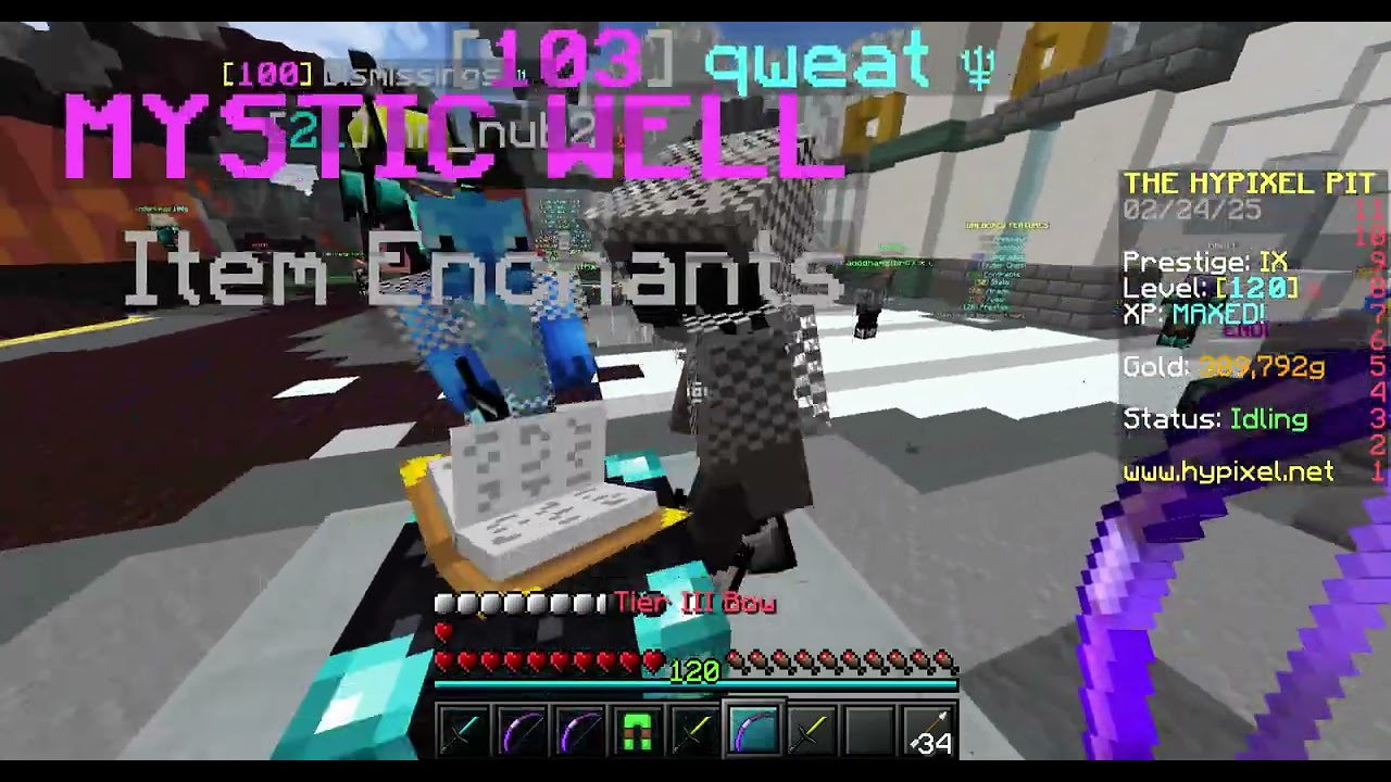 My first enchanting session!! 130+ mystics (Hypixel Pit)