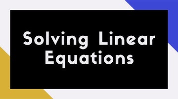 1.1 - SOLVING LINEAR EQUATIONS