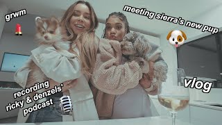 VLOG ★ a busy day in my life( podcast, GRWM, meeting Sierras PUPPY)