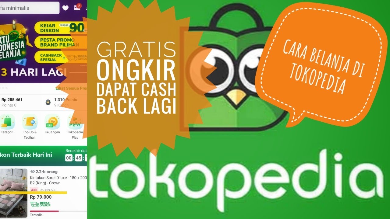 Cara Belanja di Tokopedia  Dapat Cash Back dan Gratis 