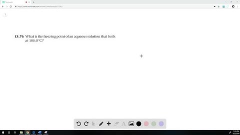 What is the freezing point of an aqueous solution that boils at 105.0^∘ C ?