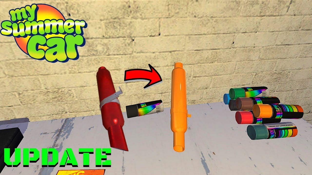 RACING MUFFLER CAN NOW BE PAINTED My Summer Car Update 6 YouTube