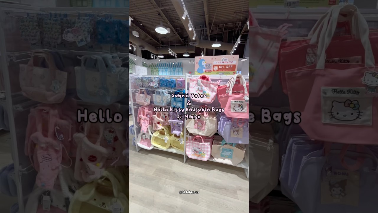 Sanrio Totes & Hello Kitty Reusable Bags at Miniso 