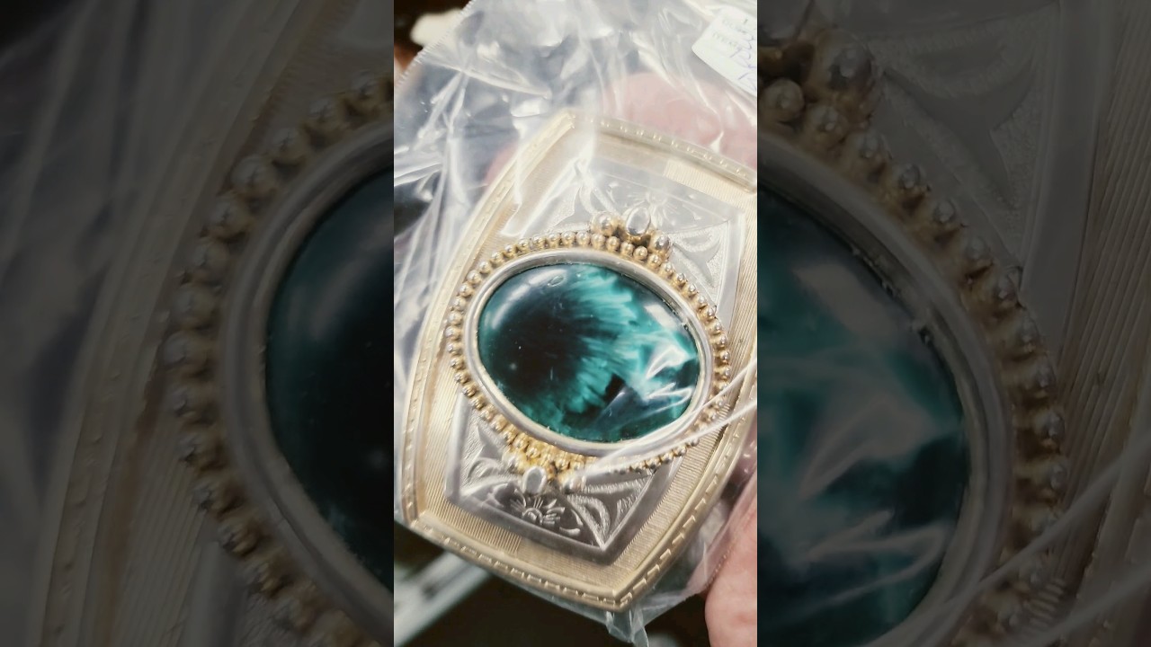 $300 Doctor Imori "Victoria" stone belt buckle FOR $10, ANTIQUE MALL SCORE! 
