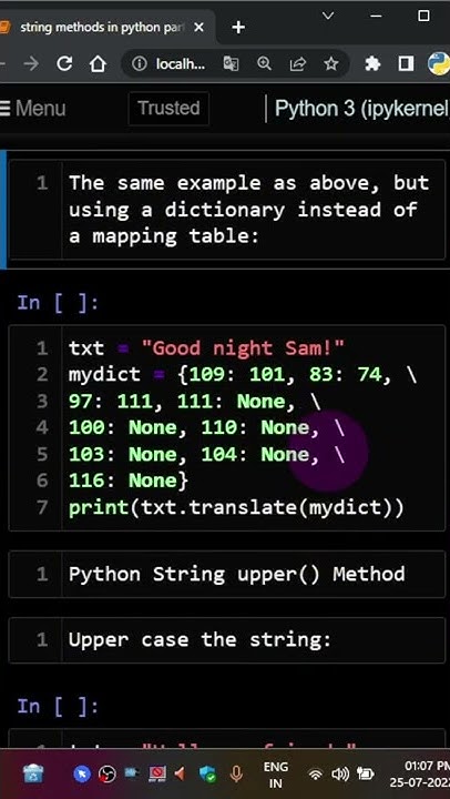 trans dict map maketrans string methods python tamil #python #shorts ...