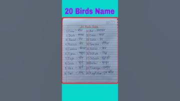 20 birds name in hindi and english | birds name | पक्षियों का नाम | birds name in english | birds