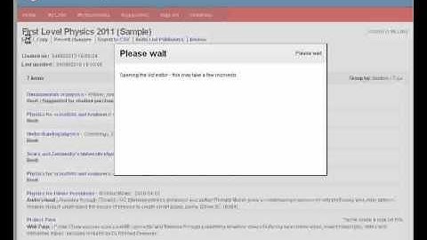 Editing Reading Lists