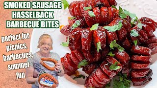 Smoked Sausage HASSELBACK Barbecue Bites Dinner or Appetizer