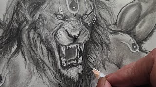 Drawing Narasimha Concept Art By Rebelkalakar