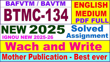 BTMC 134 solved assignment 2025 in English || btmc 134 solved assignment 2024-25 || btmc134 2025-26