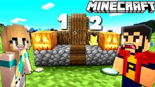 MINECRAFT |  CASA din DOUA BLOCKuri !