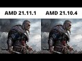 AMD Adrenalin 21.11.1 vs 21.10.4 benchmark Windows 10 Rx 570 Ryzen 5 3600