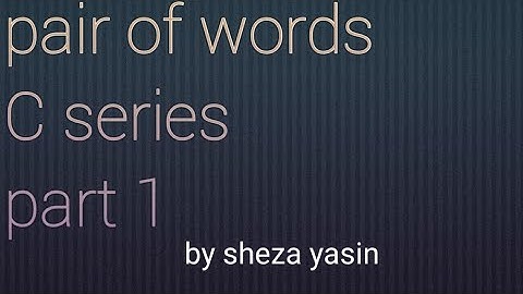 pair of words || css,pms || C series part 1|| lecture series